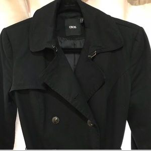 ASOS trench coat black size 6
